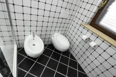 a bathroom with a toilet and a bidet at Atrium-Accomm in Řitka