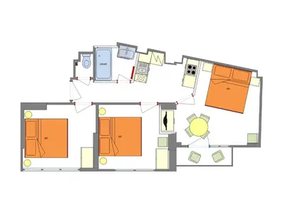a floor plan of a house at Colorful Day in Prague Design Apartments in Prague