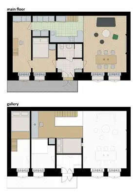 a floor plan of a house and a kitchen at Downtown Designer apartment Karlin in Prague
