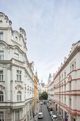 a view of a city street with buildings at The BEST place in Prague - Old Town in Prague