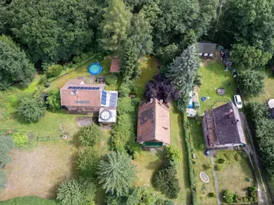 an aerial view of a house with a yard at Holiday Home Jestřebice 8 by Interhome in Dobřeň
