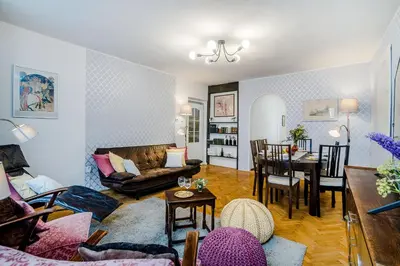 a living room with a couch and a table at Charming APT Old Town Prague by Michal&Friends in Prague