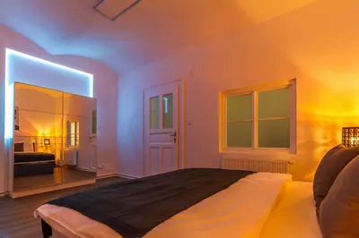 a bedroom with a large bed in a room at Lovely 2BDs apartment near Petřín Tower - P14 in Prague
