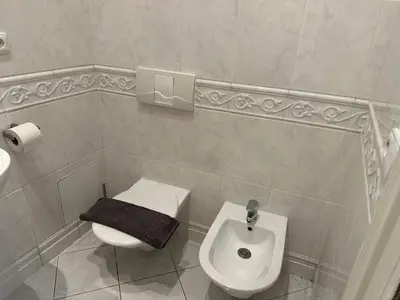 a bathroom with a toilet and a bidet at Stylový byt v srdci Prahy in Prague