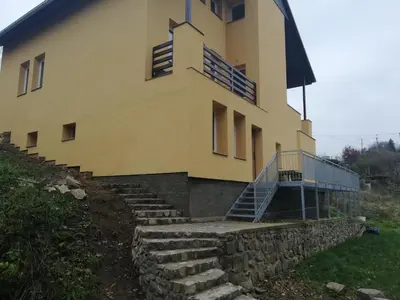 a building with stairs leading up to it at Slapská přehrada Radíč in Sedlčany