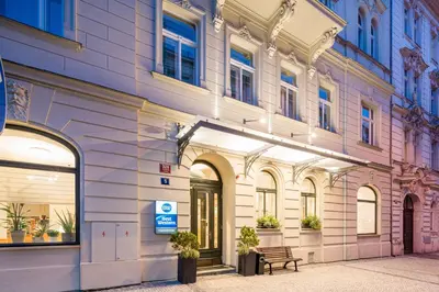 a close up of the side of a building at Best Western Hotel Moran in Prague