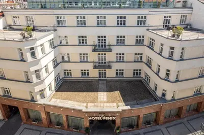 an aerial view of a building with a courtyard at K+K Hotel Fenix in Prague