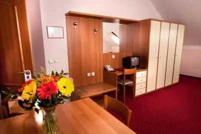 a room with a vase of flowers on a table at Hotel Residence Select in Prague