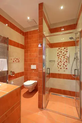 a bathroom with a shower and a toilet at Anděl Apartments Praha in Prague