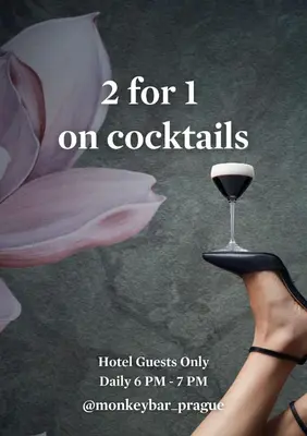 a poster for a event with a glass of wine and a flower at Falkensteiner Boutique Hotel Prague in Prague