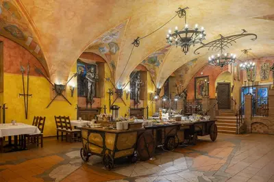 a large room with aasteryasteryasteryasteryasteryasteryasteryasteryasteryasteryastery at Pytloun Old Armoury Hotel Prague, Stará Zbrojnice in Prague