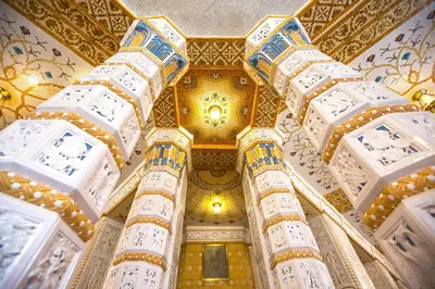 a view of a building with gold and white at Art Deco Imperial Hotel in Prague