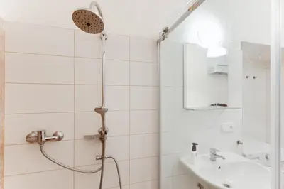 a bathroom with a shower and a sink at Spacious cozy 2bds apt in center - stp4 in Prague