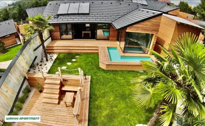 an aerial view of a house with a backyard at You and Me Apartments in Prosenická Lhota