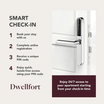 a picture of a refrigerator door with the key information at Prague Tales Boutique Residence by Dwellfort in Prague