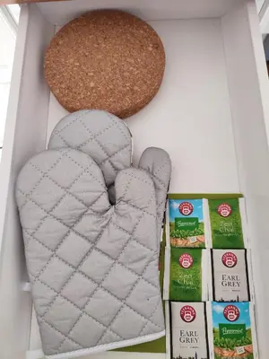 a box with a loaf of bread and other food items at 420Welcome.Inn in Prague