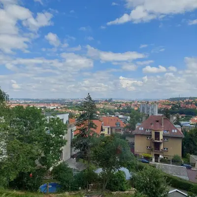 a view of a city with trees and buildings at View of Prague in Prague