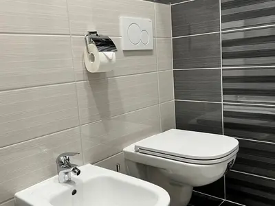 a bathroom with a toilet and a sink at PRAGUE’s HIDDEN PEARL in Prague