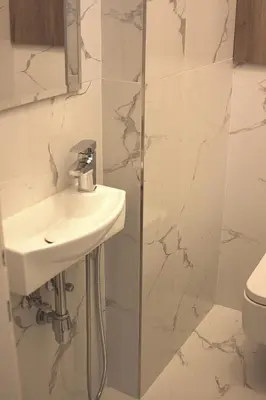 a bathroom with a sink and a shower at Apartmá v srdci Poděbrad in Poděbrady