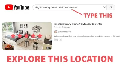 a page of a website with a screenshot of a room at King Size Sunny Home 19 minutes to Center in Prague