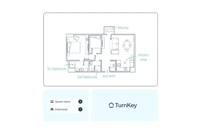 a dining room with a table and green chairs at TurnKey I Premium Apartment in Prague