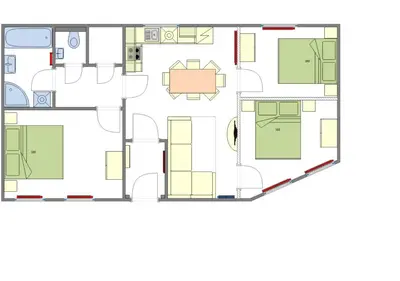 a floor plan of a house at National Museum 3BDR Golden Stork Spot in Prague