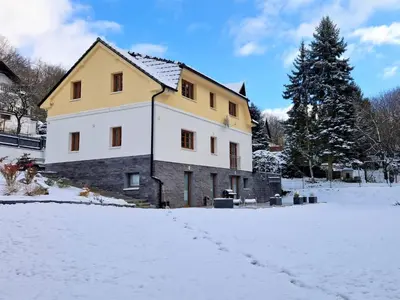 a large building with a gazebo in front of it at Holiday Home Posázaví by Interhome in Jílové u Prahy
