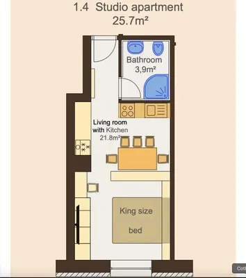 a floor plan of a small building with a large istg at Parkside Apartments Prague in Prague