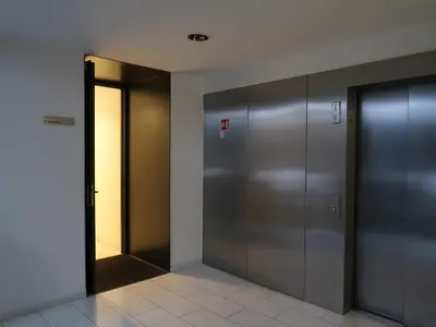 an elevator lobby with two elevators in a building at Michal apartment 125m2 city centre in Prague