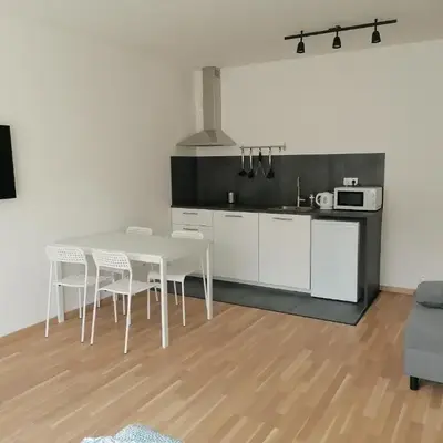Brand new studio apartment #62 with free secure parking in the center