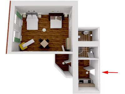a drawing of a room with a floor plan at Residence Krakovska 5 in Prague