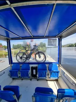 a bike sitting on the back of a boat at Apartmán Marie in Litoměřice